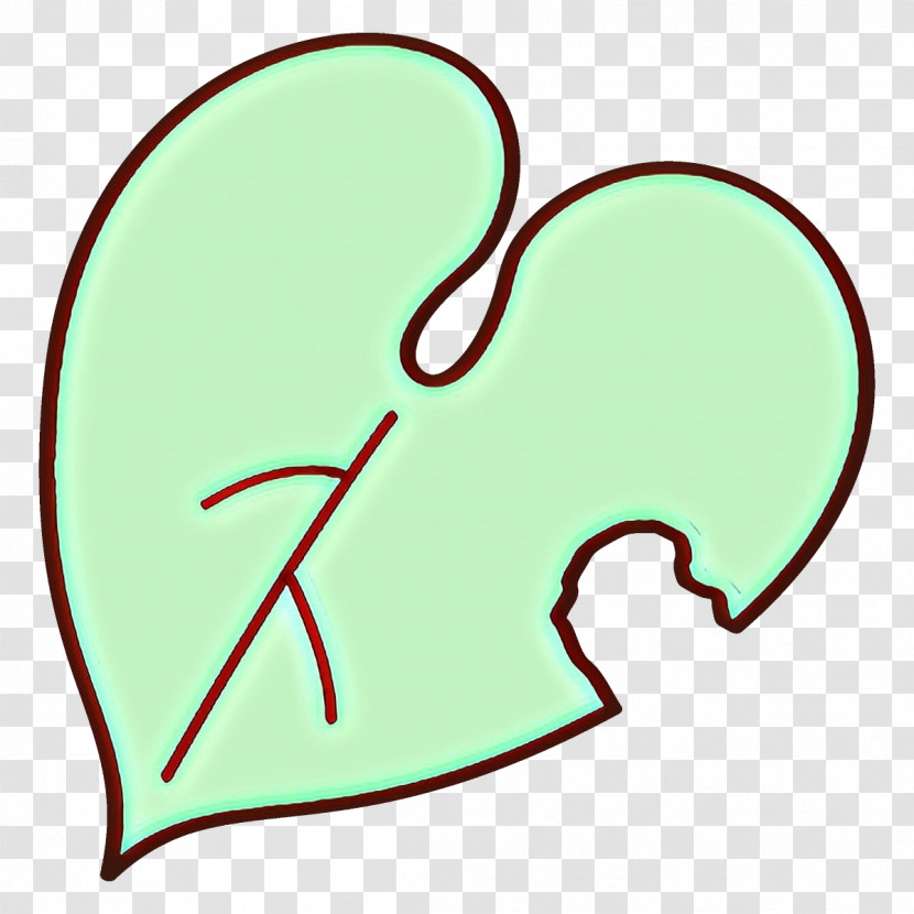 Green Heart Line Art Transparent PNG
