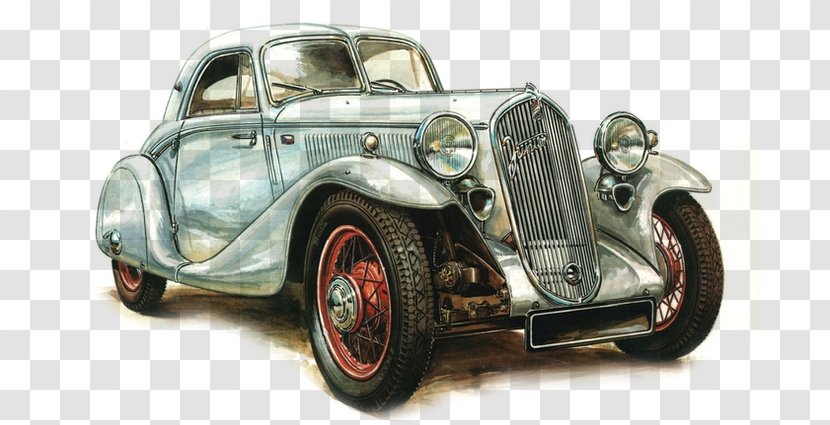 Classic Car Background - Vintage - Convertible Sedan Transparent PNG