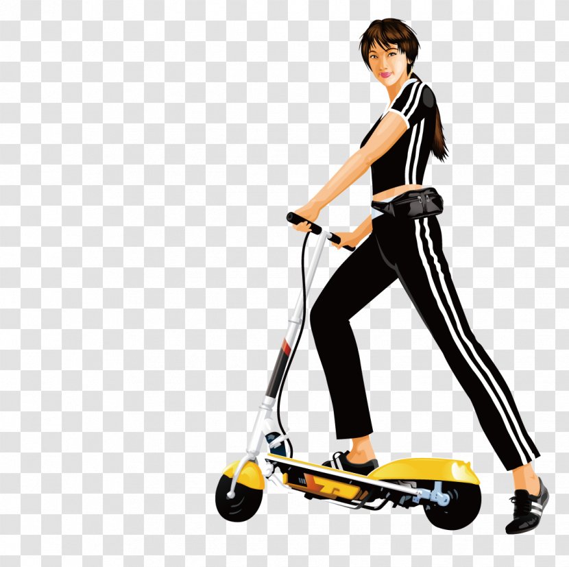 Kick Scooter Recreation Sport - Riding A Beauty Transparent PNG