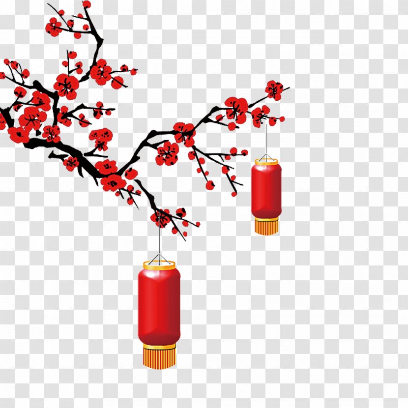 Chinese New Year Plum Blossom Lantern Vector Graphics - Camping Transparent PNG