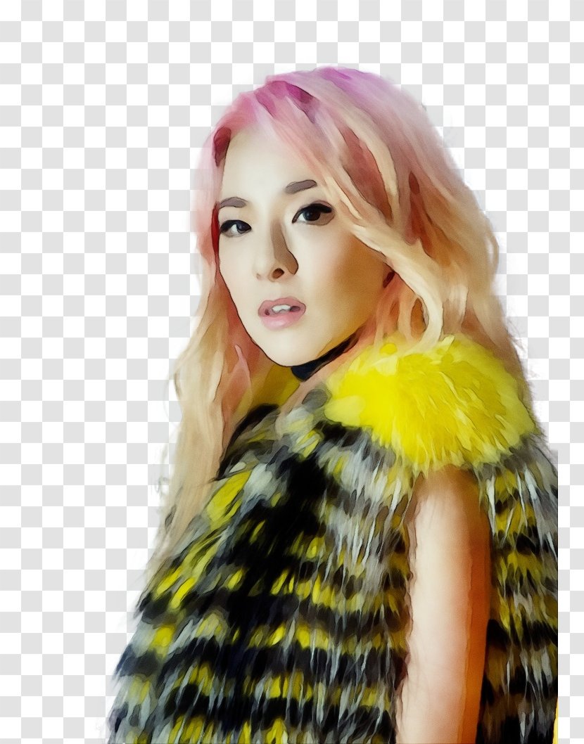 Sandara Park K-pop South Korea YG Entertainment Blue Hair - Feather Transparent PNG