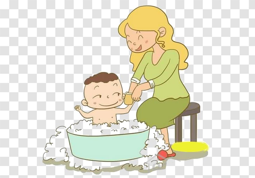 Bathing Infant Child - Toddler - Happy Baby Bath Stock Image Transparent PNG