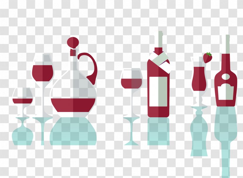 Wine Glass Bottle Alcoholic Beverage - Bottles Transparent PNG