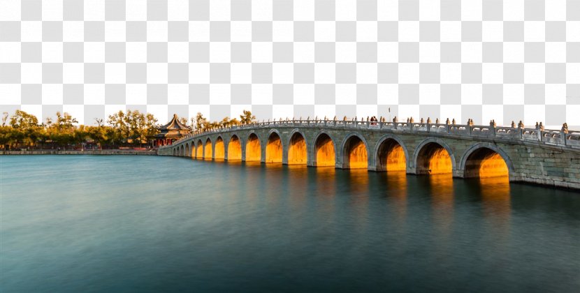 Summer Palace Great Wall Of China Wuxi International Travel Service Limited Company Seventeen-Arch Bridge - Symmetry - Seventeen Arch Pictures Transparent PNG