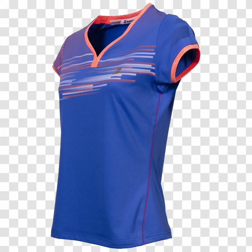 T-shirt Sleeveless Shirt Blue Babolat - Polo - Sleeve Five Point Transparent PNG