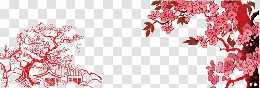 Plum Blossom Wallpaper - Branch - Red Creative Snow Transparent PNG