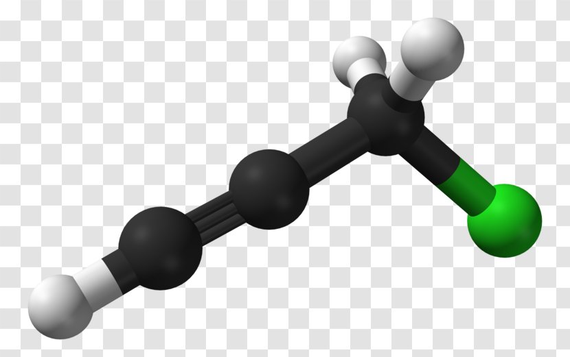 Propargyl Chloride Organic Chemistry Methylacetylene - Ballandstick Model - Gas Transparent PNG