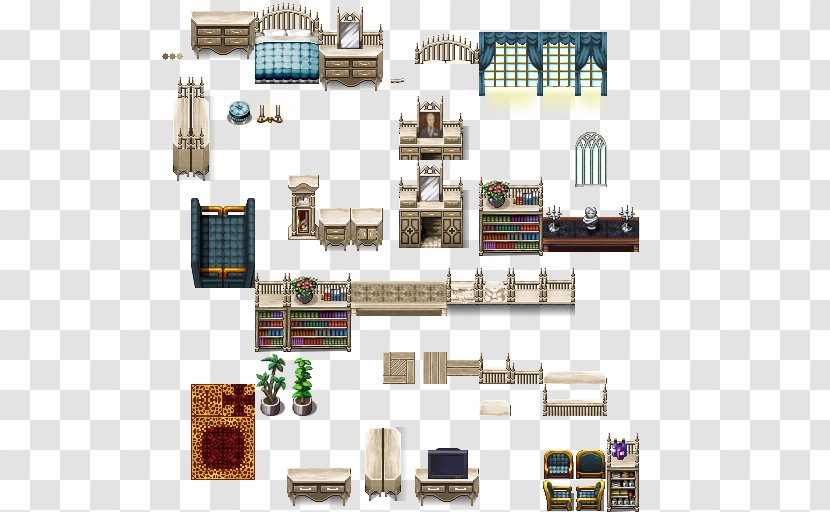 RPG Maker MV Furniture Tile-based Video Game Pixel Art VX - Engineering - Bathroom Interior Transparent PNG