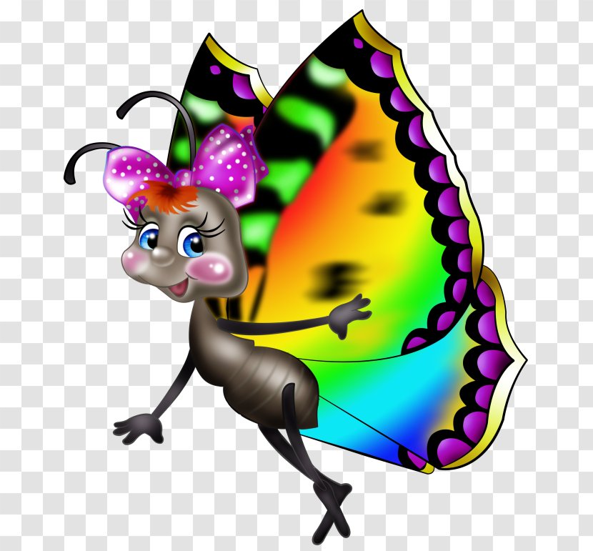 Butterfly Cartoon Insect Clip Art Transparent PNG