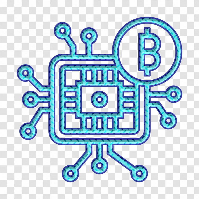 Bitcoin Icon Microchip Icon Blockchain Icon Transparent PNG