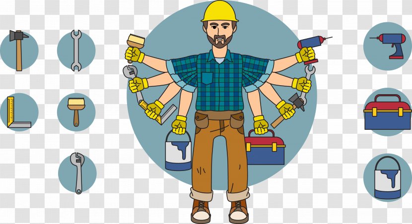 Tool Laborer - Human Behavior - Painter's Service Tools Transparent PNG