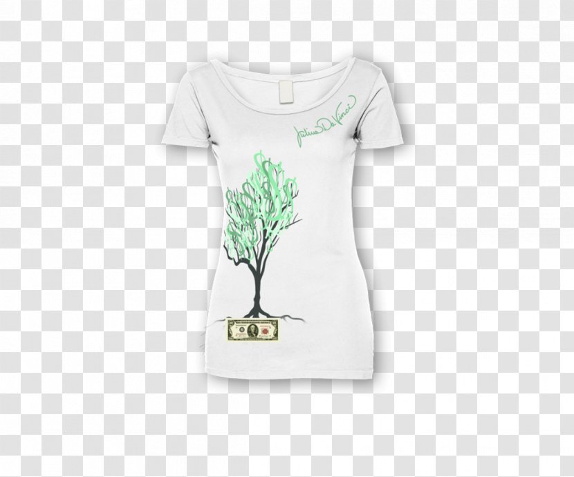 T-shirt Clothing Sleeve Top Font - White - Money Tree Transparent PNG