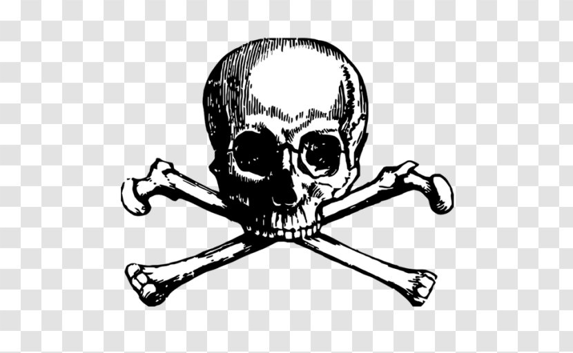 Skull And Bones Crossbones Tattoo Human Symbolism - Headgear Transparent PNG