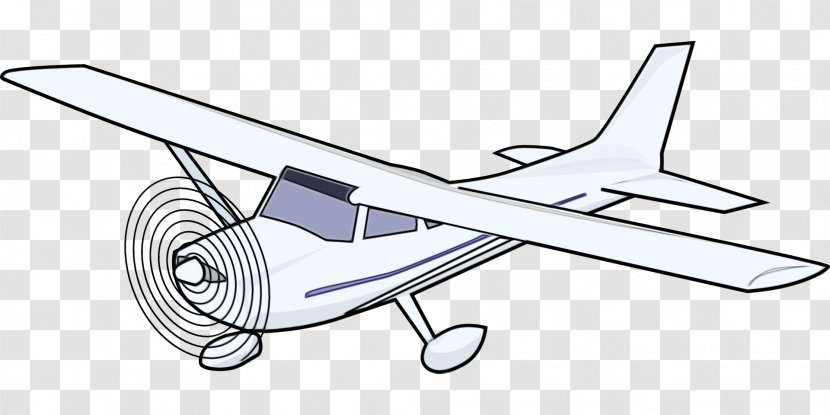 Airplane Aircraft Vehicle Light Aviation - Watercolor - Cessna 182 Experimental Transparent PNG