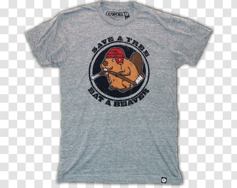 T-shirt Sleeve Logo Outerwear Font - Beaver Hockey Transparent PNG
