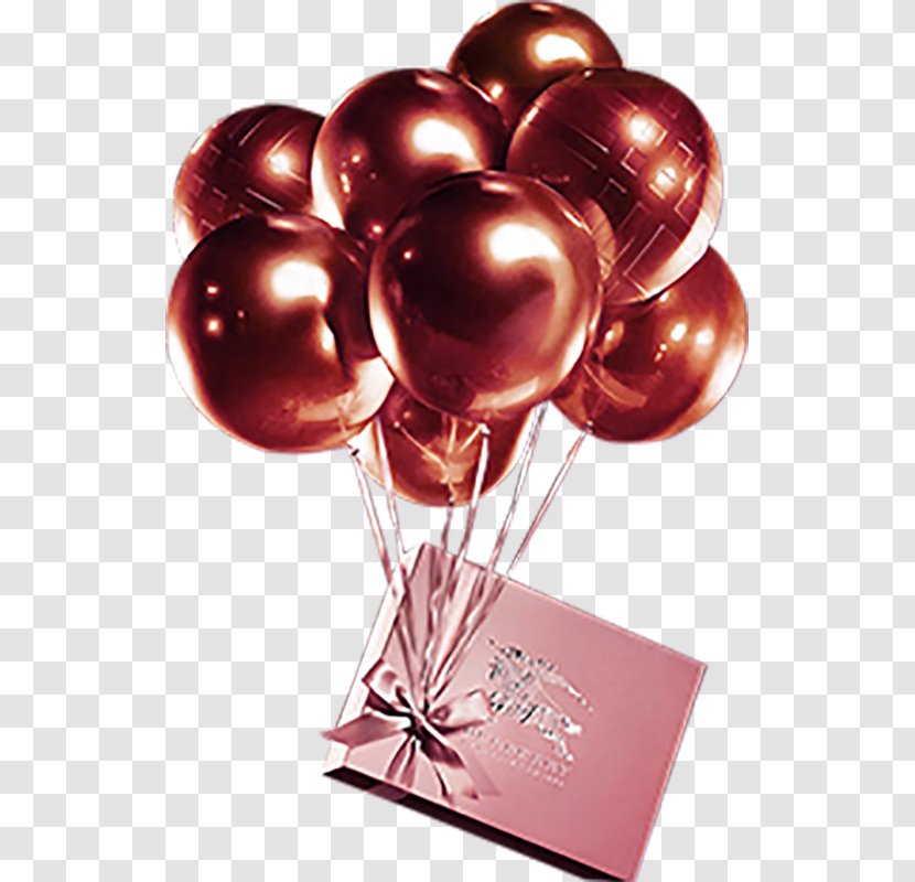 Balloon Gift Gold - Chocolate Transparent PNG