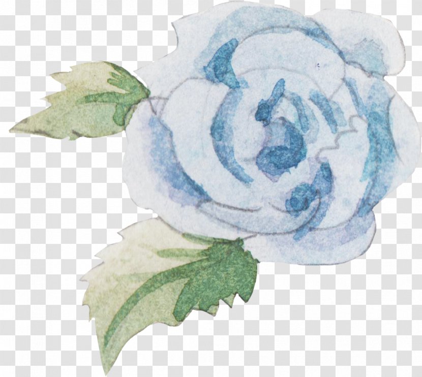 Cabbage Rose Garden Roses Blue Knitting Pattern - Infant Transparent PNG