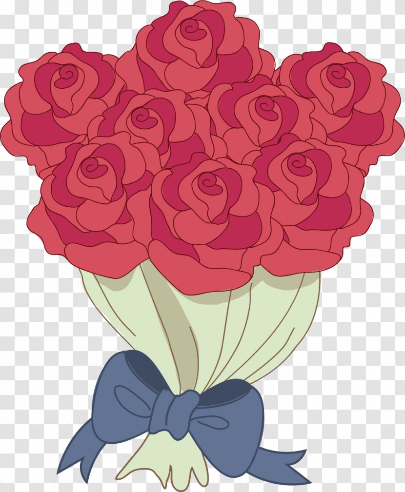 Garden Roses Beach Rose Flower Bouquet Illustration - Creative Flowers Of Transparent PNG
