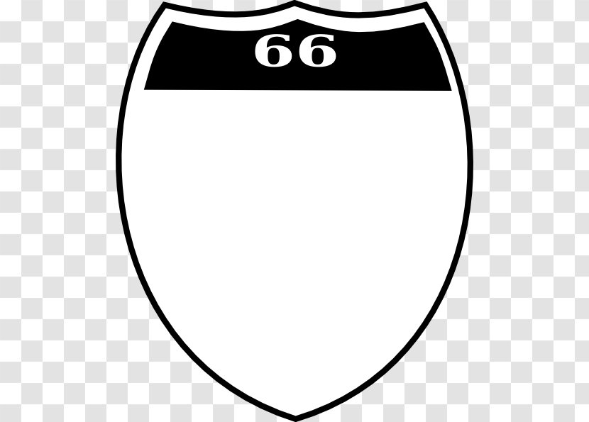 White Smiley Clip Art - Black - Route 66 Sign Transparent PNG