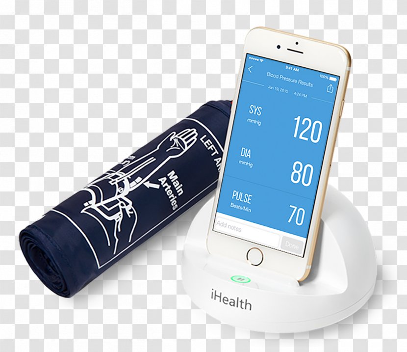 Sphygmomanometer Monitoring Blood Pressure Arm - Portable Media Player Transparent PNG