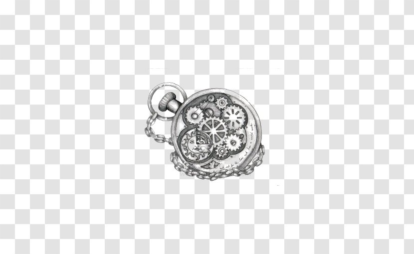Clock Drawing Watch Tattoo Sketch - Photography - Retro Mechanical Transparent PNG