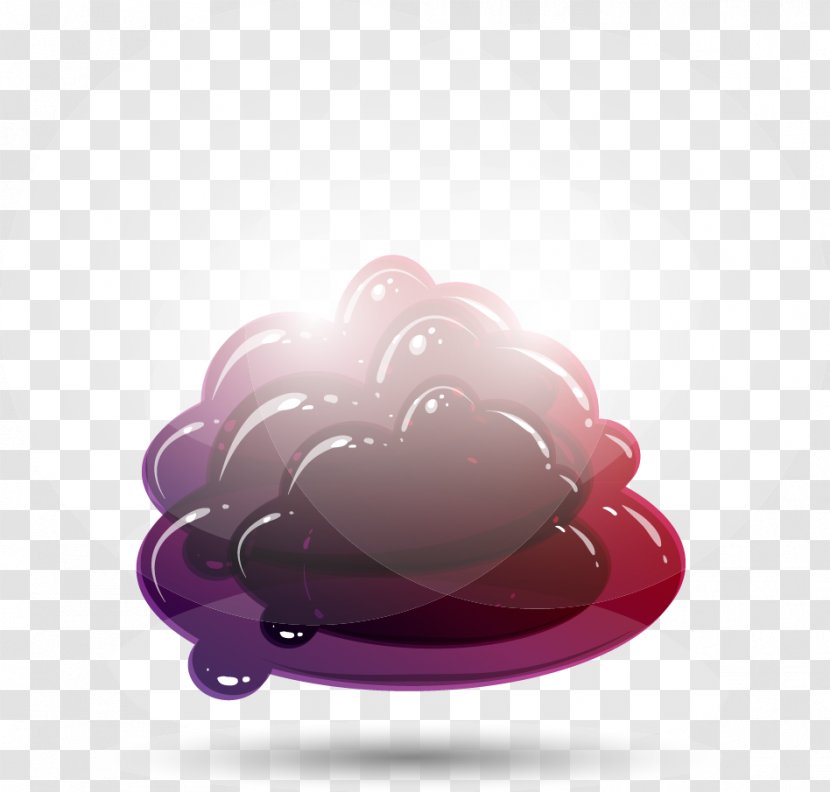 Vector Fantasy Clouds - Heart - Purple Transparent PNG