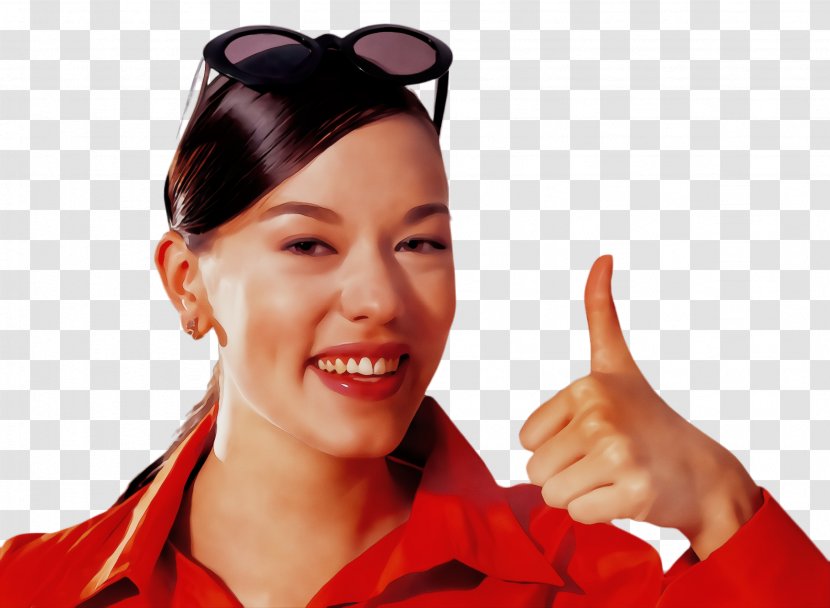 Finger Gesture Thumb Forehead Smile - Hand - Temple Ear Transparent PNG