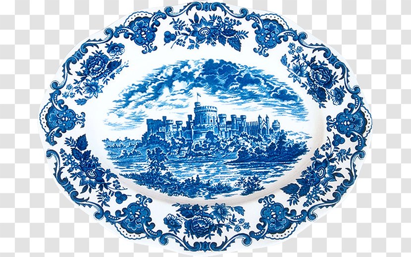 Plate Blue And White Pottery Porcelain Water Font Transparent PNG