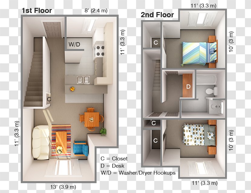 Floor Plan House Apartment Bedroom - Home Appliance Transparent PNG