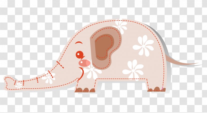 Cartoon Elephant Illustration - Silhouette - Cute Painted Side Transparent PNG