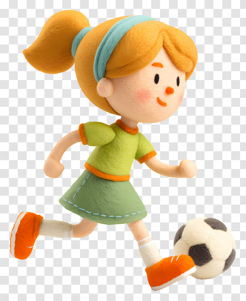 Girl Playing Football - Girl Playing Soccer With Ball Transparent PNG