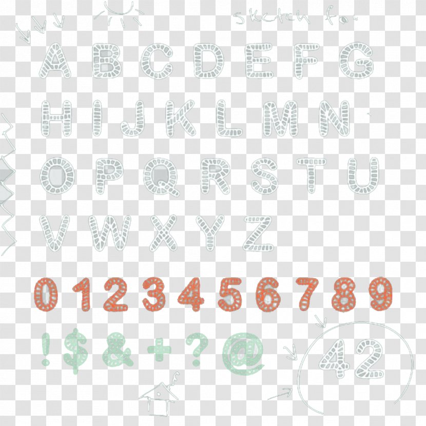 Numerical Digit Letter Sidewalk Chalk Font - Early Childhood Education - Number Transparent PNG