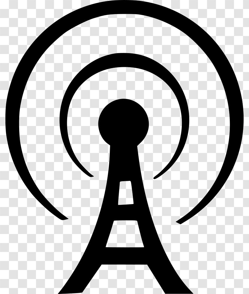 Telecommunications Tower Radio Broadcasting - Monochrome Photography Transparent PNG