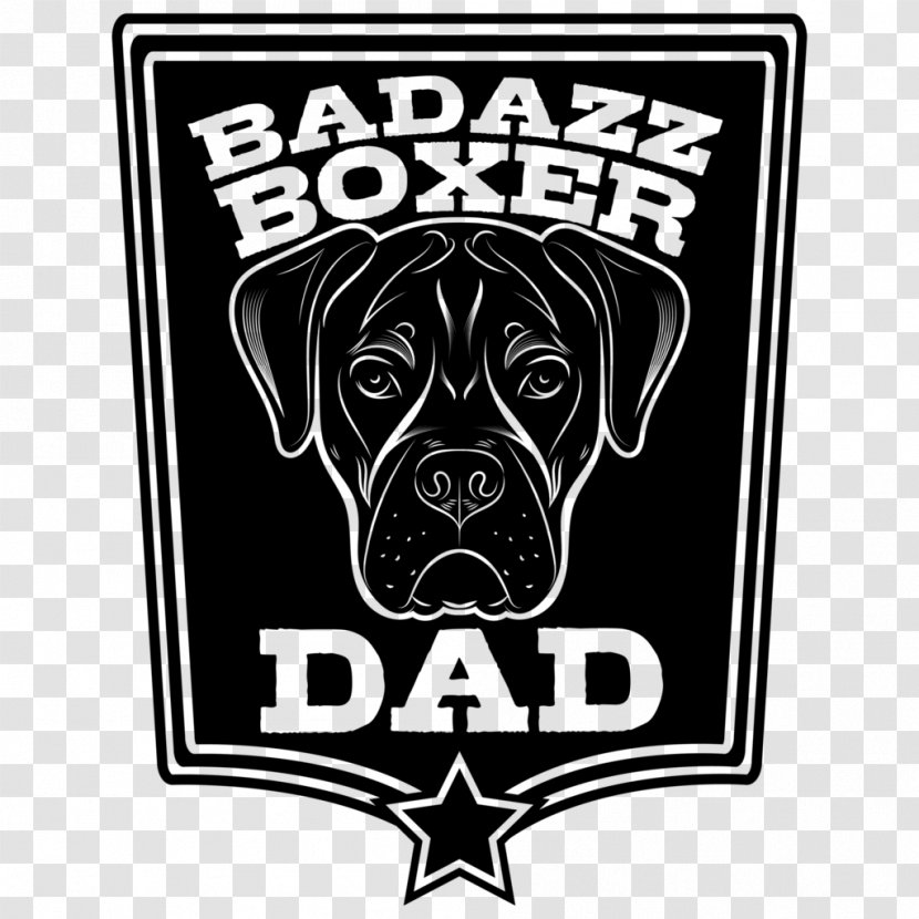 Dog Breed Boxer Hoodie Boxing Logo - Black And White Transparent PNG