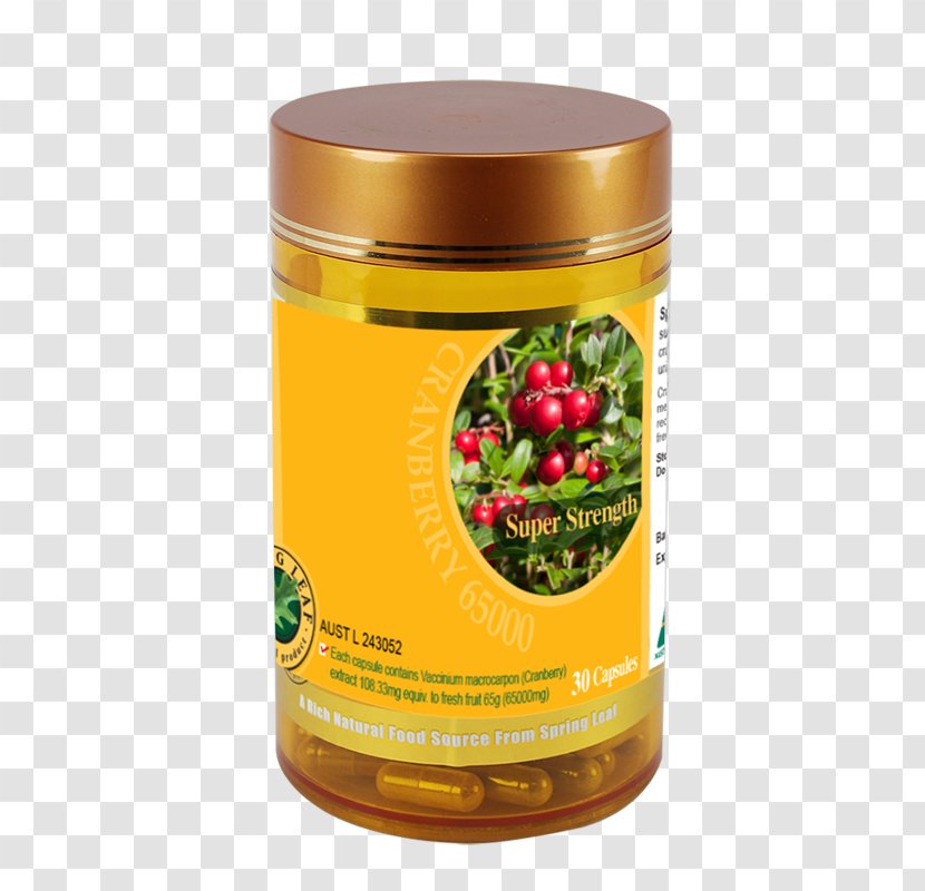 Spring Leaf Super Cranberry 65000mg Cap X 30 Capsule Fruit Dietary Supplement - Grape Seed Royale Transparent PNG