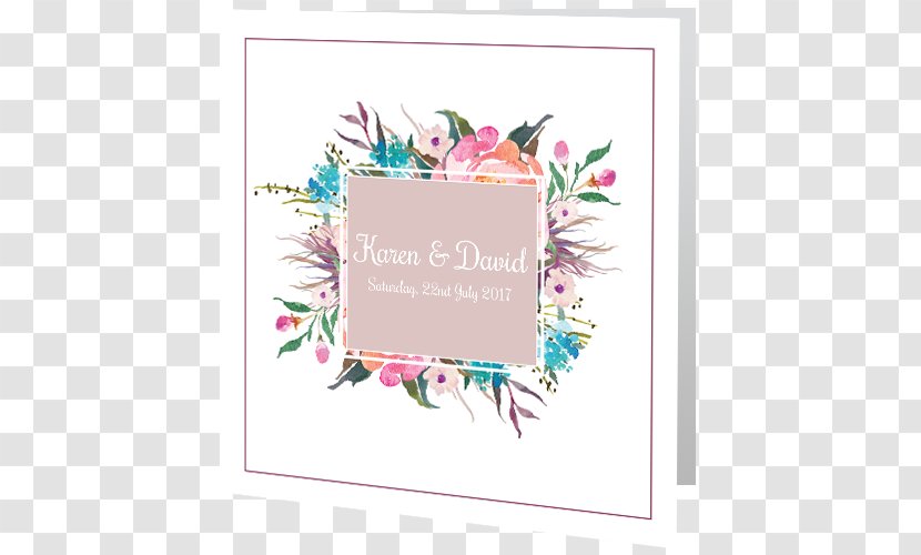Watercolour Flowers Wedding Invitation Aleisha Boyd Photography Watercolor Painting - Pink Flower Card Transparent PNG