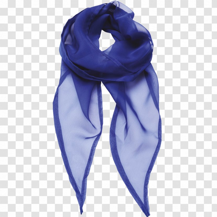 Scarf Chiffon Foulard Blue Clothing - Headscarf Transparent PNG