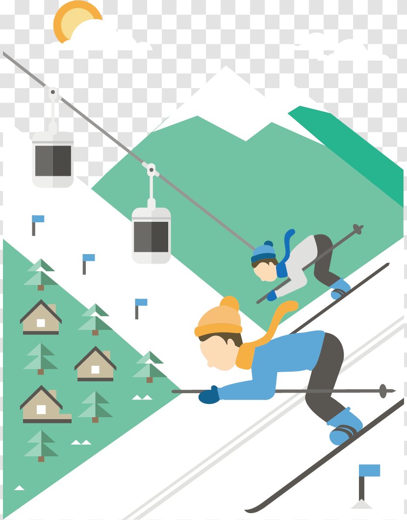 Alpine Skiing Ski Resort Illustration - Sport - Vector Transparent PNG