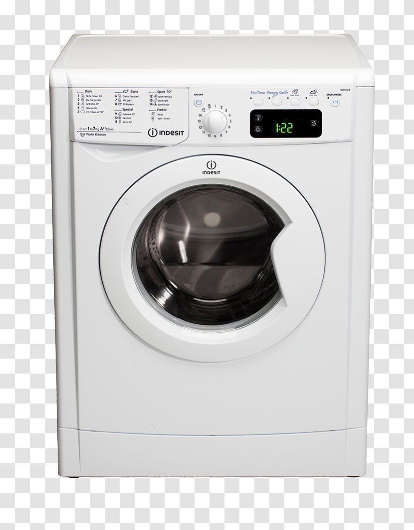 Washing Machines Indesit Co. Speed Queen Clothes Dryer Eco Time IWE71682 - Home Appliance - Ewde 71680 Transparent PNG