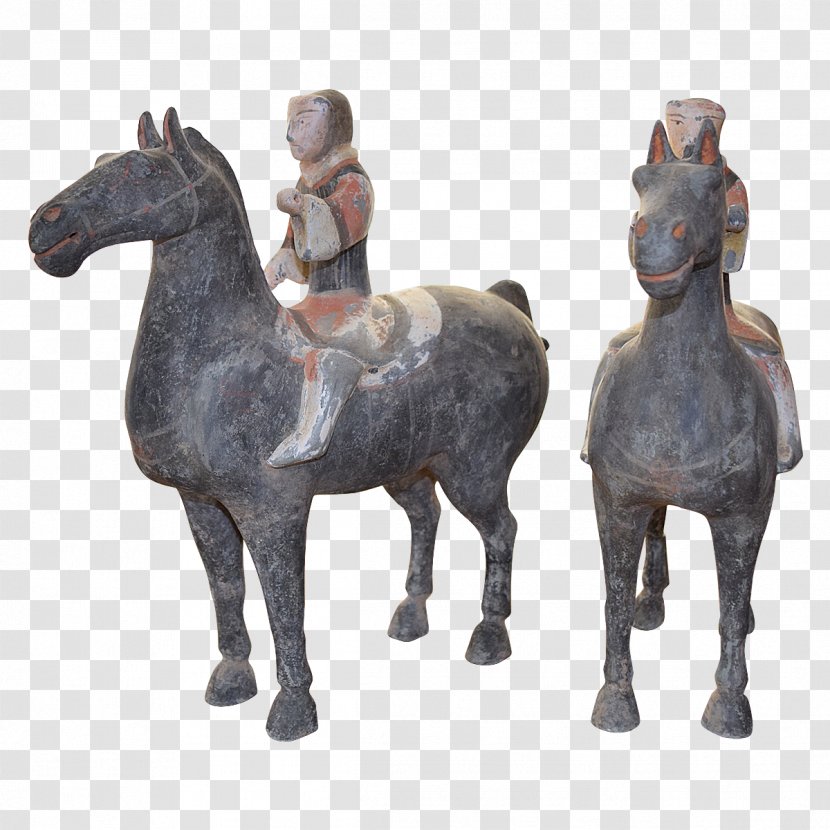 Mustang Stallion Mare Sculpture Figurine - Horse - Old China Transparent PNG