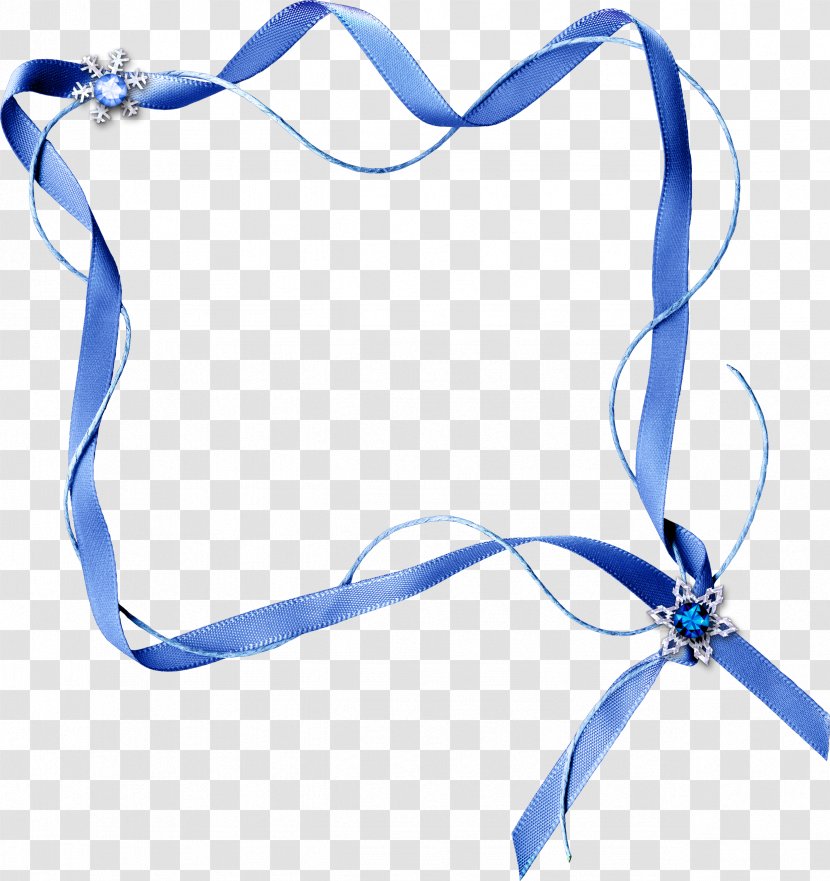 Blue Drawing Ribbon - Fashion Accessory - Floating Transparent PNG