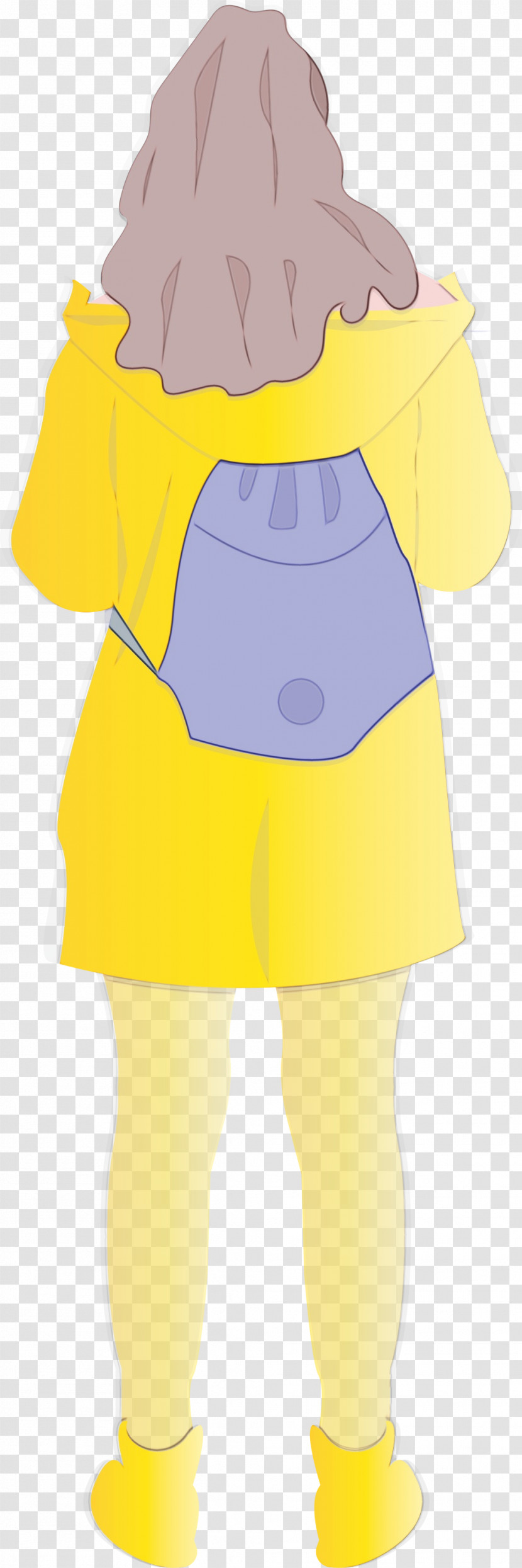 Yellow Clothing Cartoon Standing Dress Transparent PNG