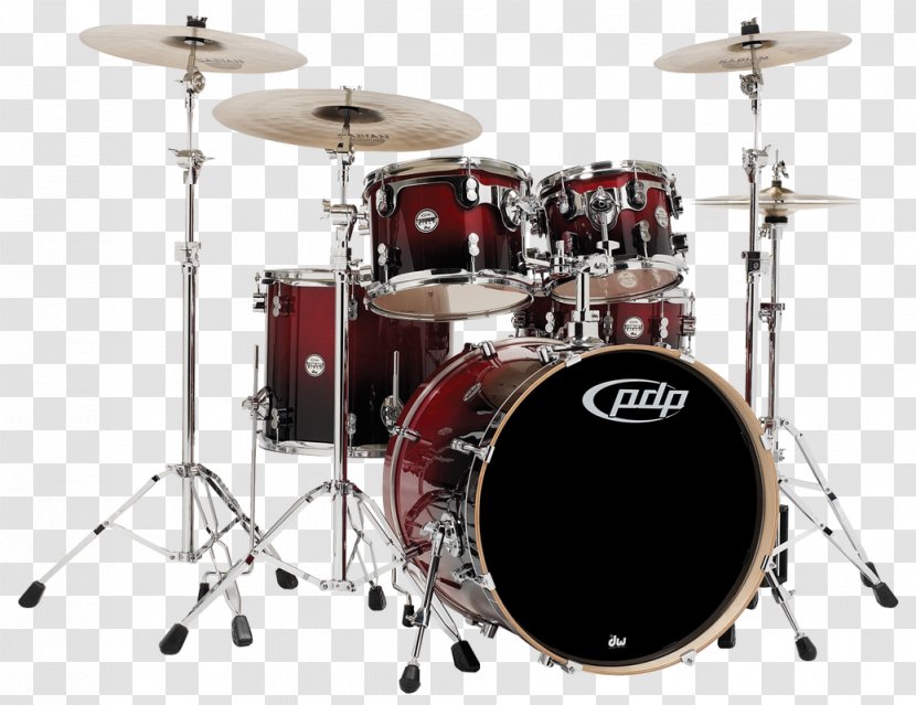 Pacific Drums And Percussion PDP Concept Maple Shell Pack - Heart - 5-pieceRed To Black Sparkle FadeDrums Transparent PNG