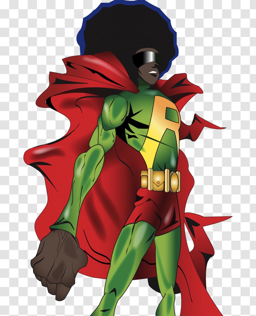 Flash Batman Superhero Cartoon Illustration - Afro - Super Hero Images Transparent PNG