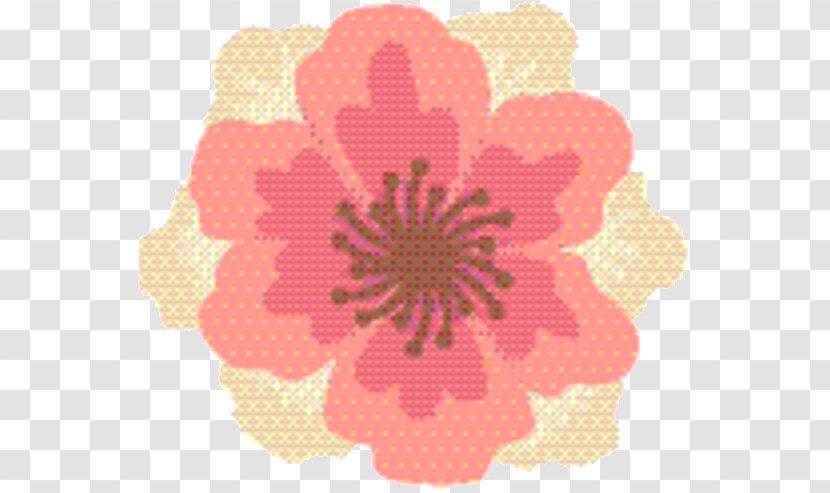 Pink Flower Cartoon - Floral Design - Malvales Beige Transparent PNG