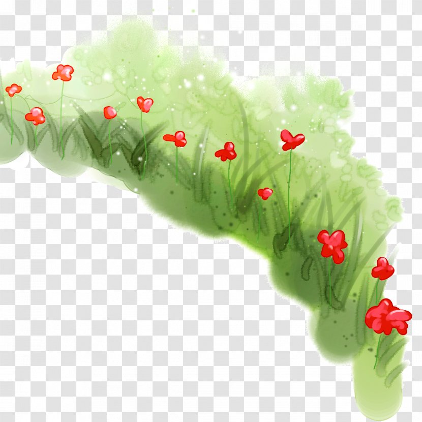 Download Icon - Larva - Flowers In The Grass Transparent PNG