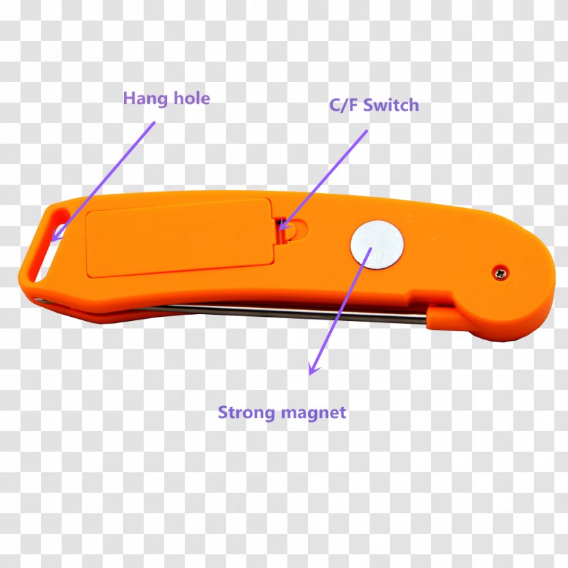 Angle Font - Orange - DIGITAL Thermometer Transparent PNG