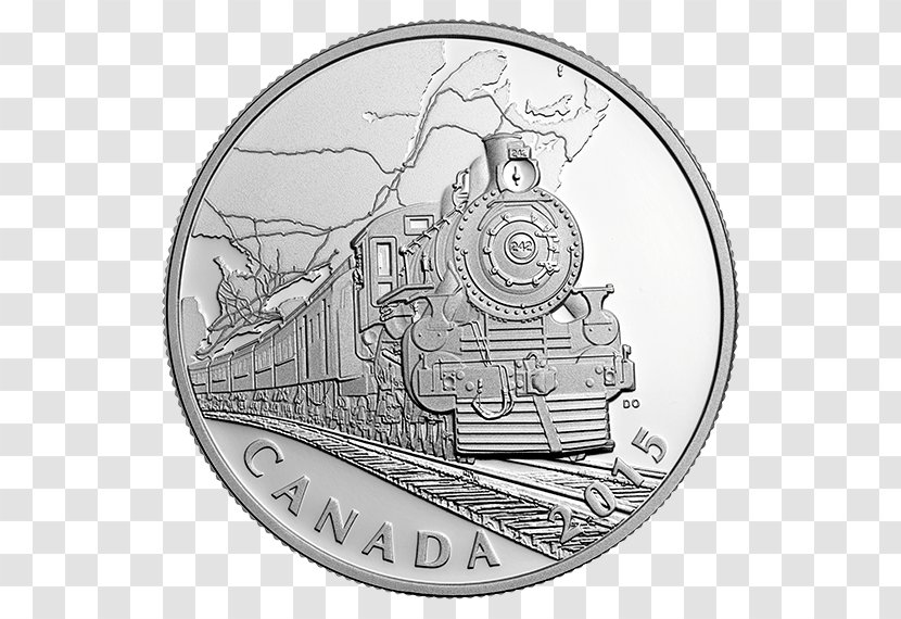 Silver Coin Rail Transport Train Canada - Canadian - History Transparent PNG