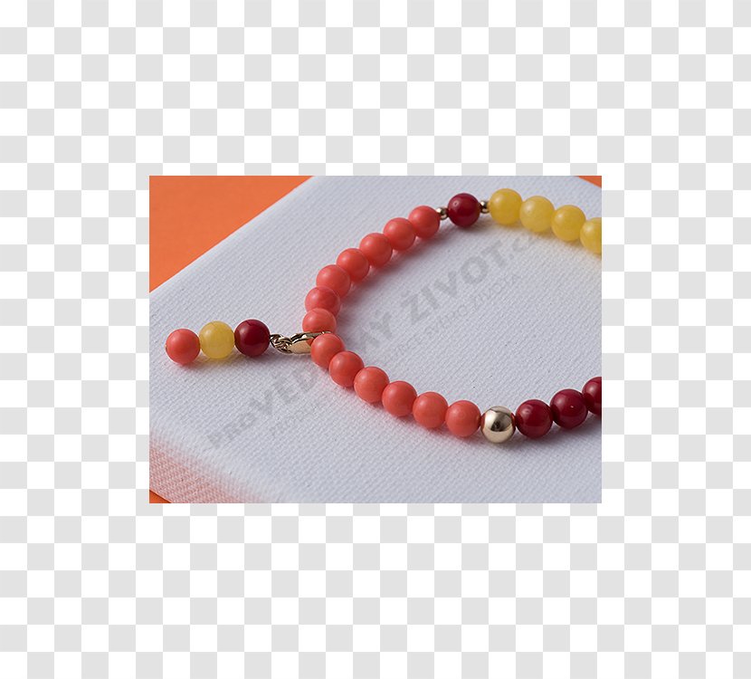 Bracelet Bead Necklace Orange Red - Gemstone - Jadeit Transparent PNG