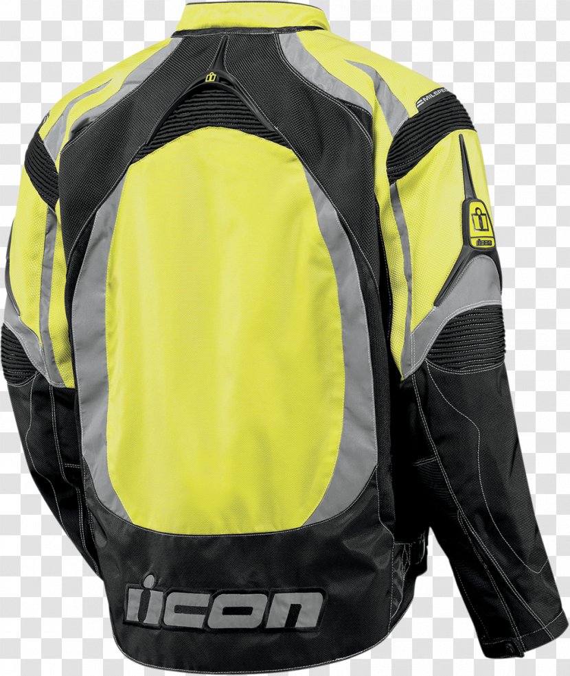 Leather Jacket Motorcycle Flight Nylon - Icon Motorsport - Yellow Transparent PNG